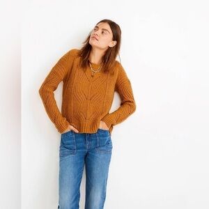 NWT MADEWELL Charley Pullover Sweater Heather Honeysuckle S